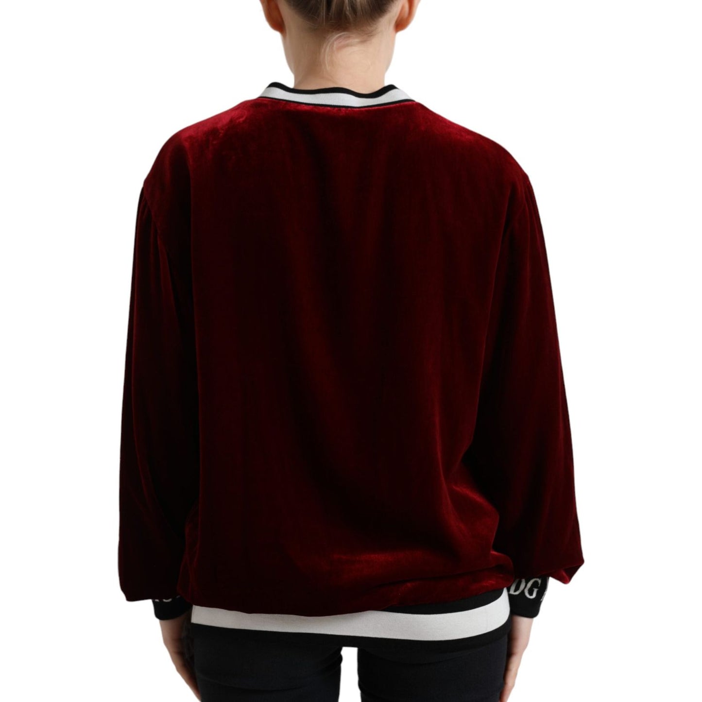 Elegant Bordeaux Silk-Blend Sweater