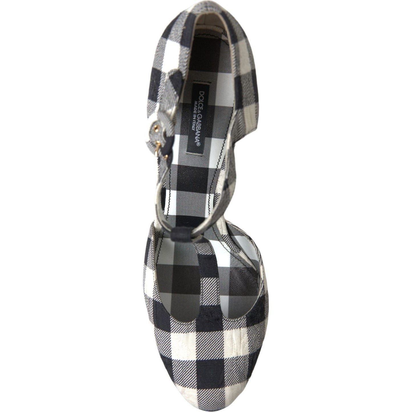 Chic Gingham T-Strap Pumps: Timeless Mary Jane Heels