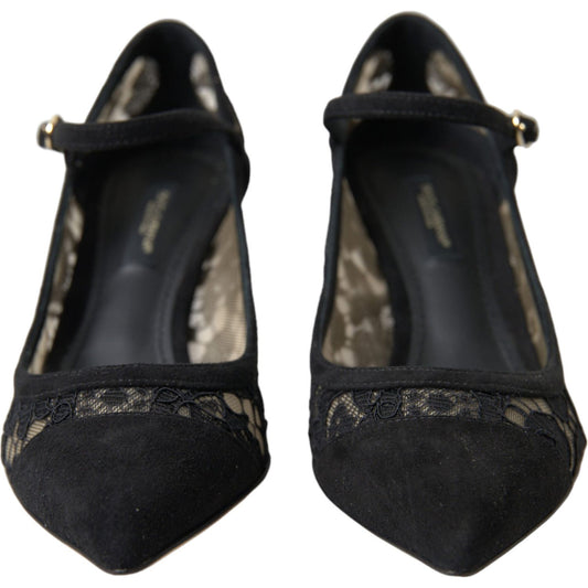 Elegant Black Taormina Lace Heels