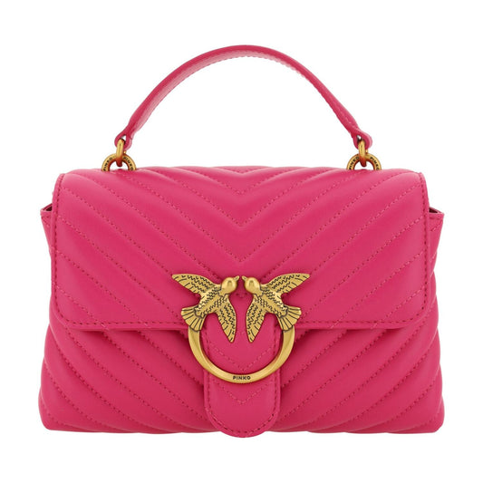 Chic Pink Quilted Leather Mini Handbag