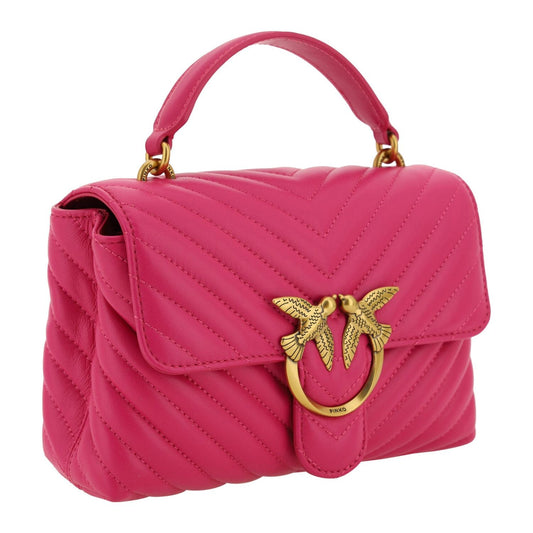 Chic Pink Quilted Leather Mini Handbag