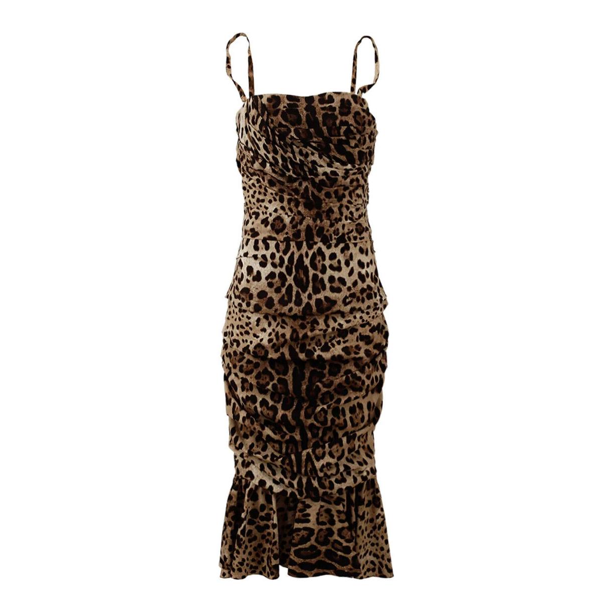 Elegant Leopard Print Cady Dress