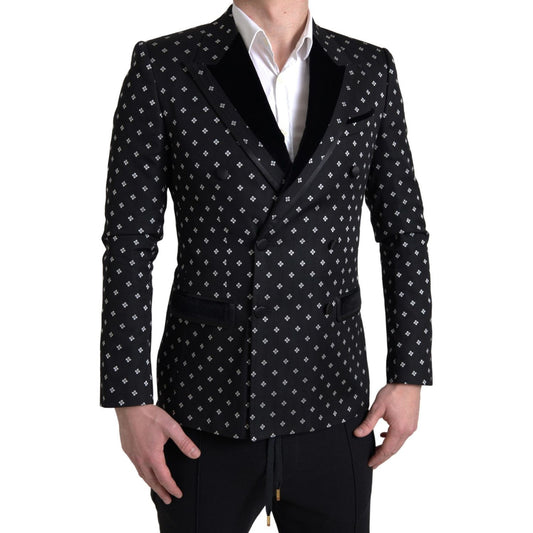 Elegant Geometric Patterned Slim Blazer