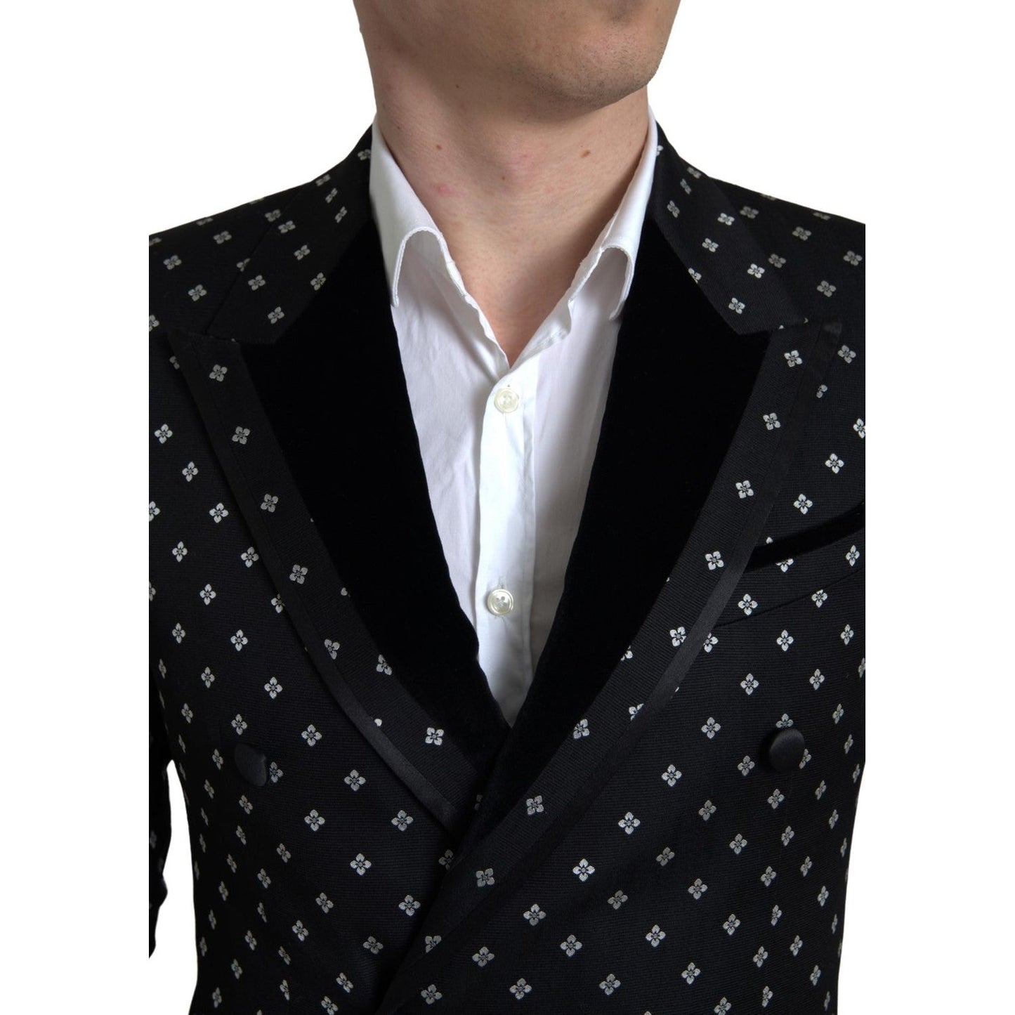 Elegant Geometric Patterned Slim Blazer