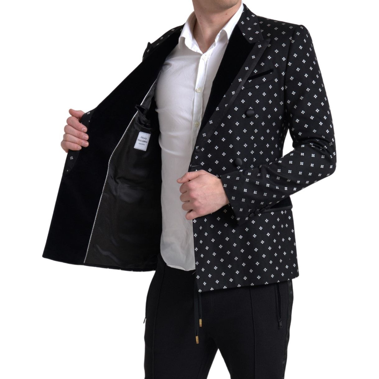 Elegant Geometric Patterned Slim Blazer