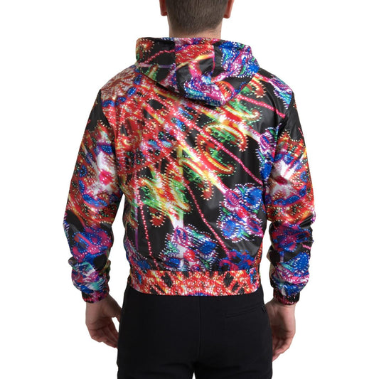 Multicolor Full Zip Hooded Sweater