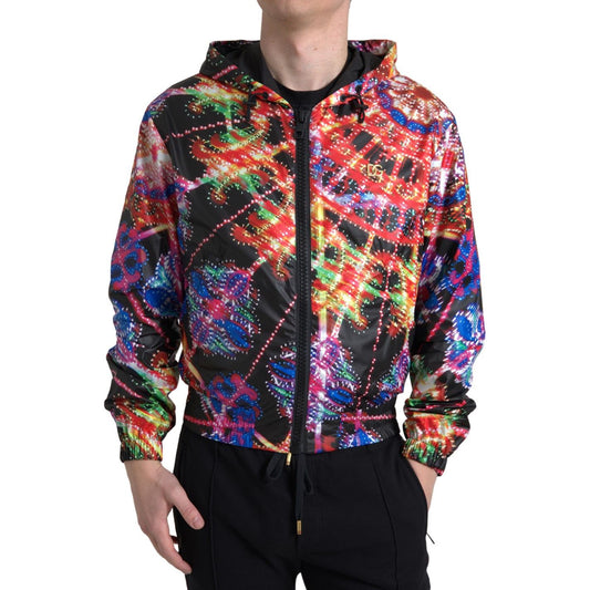 Multicolor Full Zip Hooded Sweater