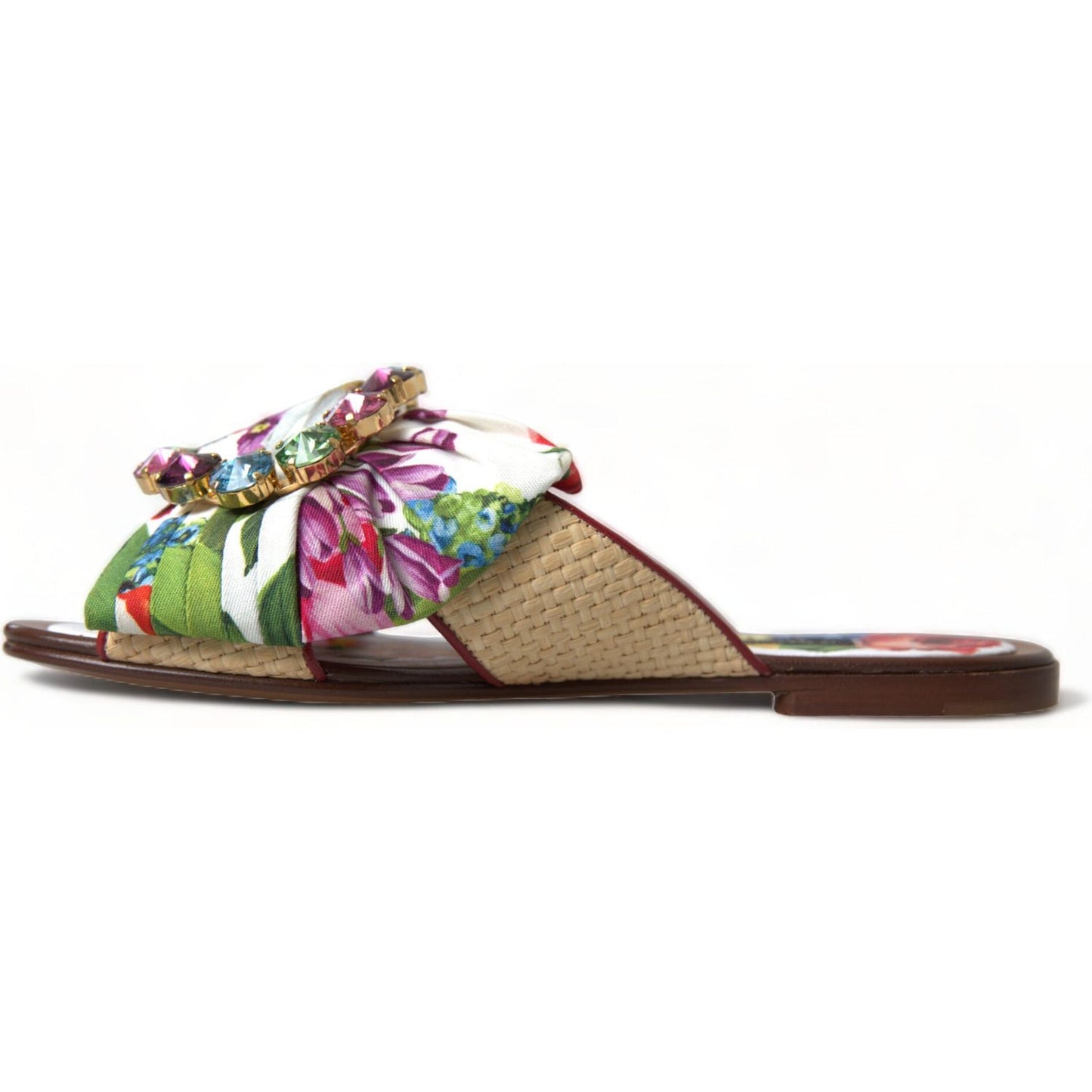 Exquisite Floral Print Flat Sandals