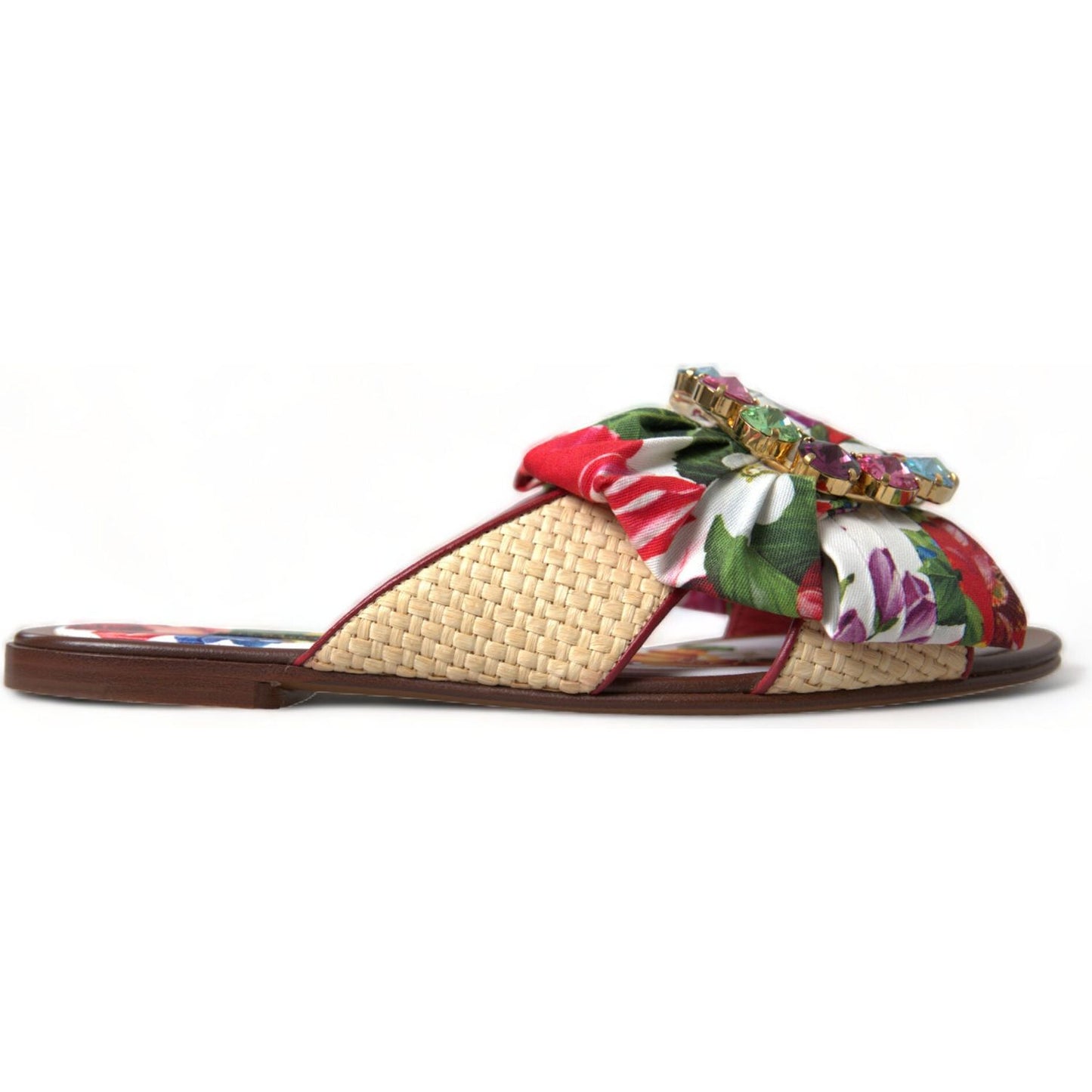 Exquisite Floral Print Flat Sandals