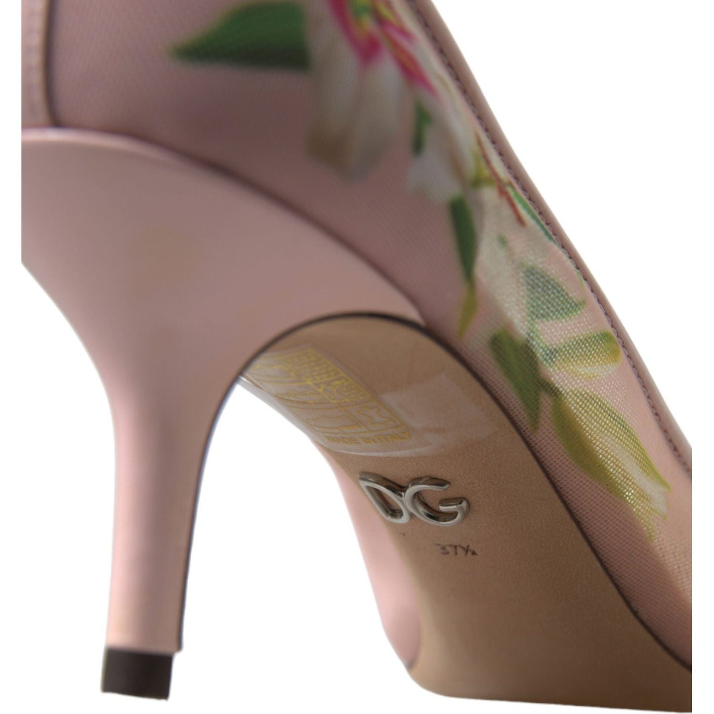 Elegant Pink Floral Crystal Pumps