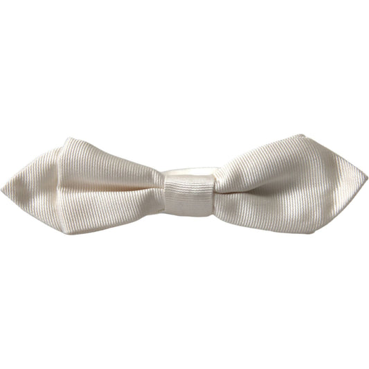 Elegant White Silk Bow Tie