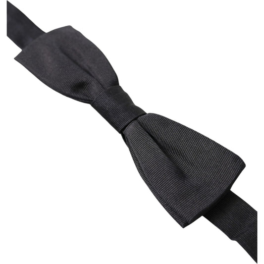 Elegant Black Silk Bow Tie