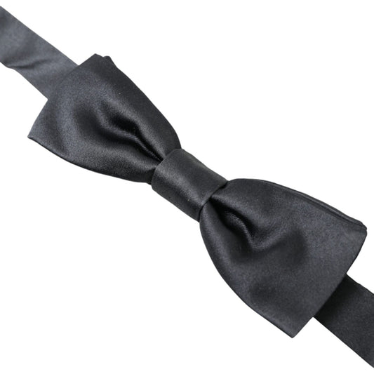 Elegant Anthracite Gray Silk Bow Tie