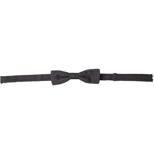 Elegant Silk Dark Gray Bow Tie