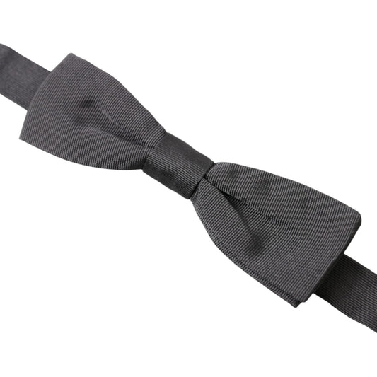 Elegant Silk Dark Gray Bow Tie