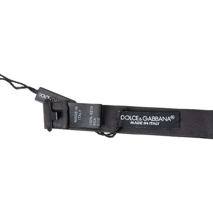 Dolce & Gabbana Dark Gray Silk Adjustable Neck Men Papillon Bow Tie