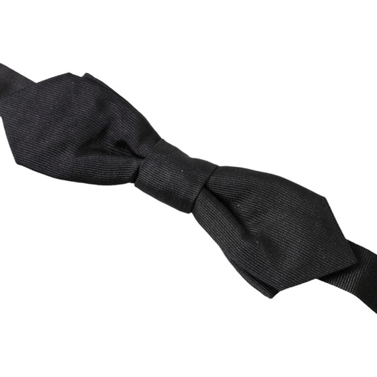 Elegant Silk Black Bow Tie