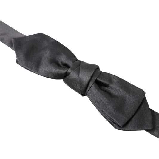 Elegant Anthracite Silk Bow Tie