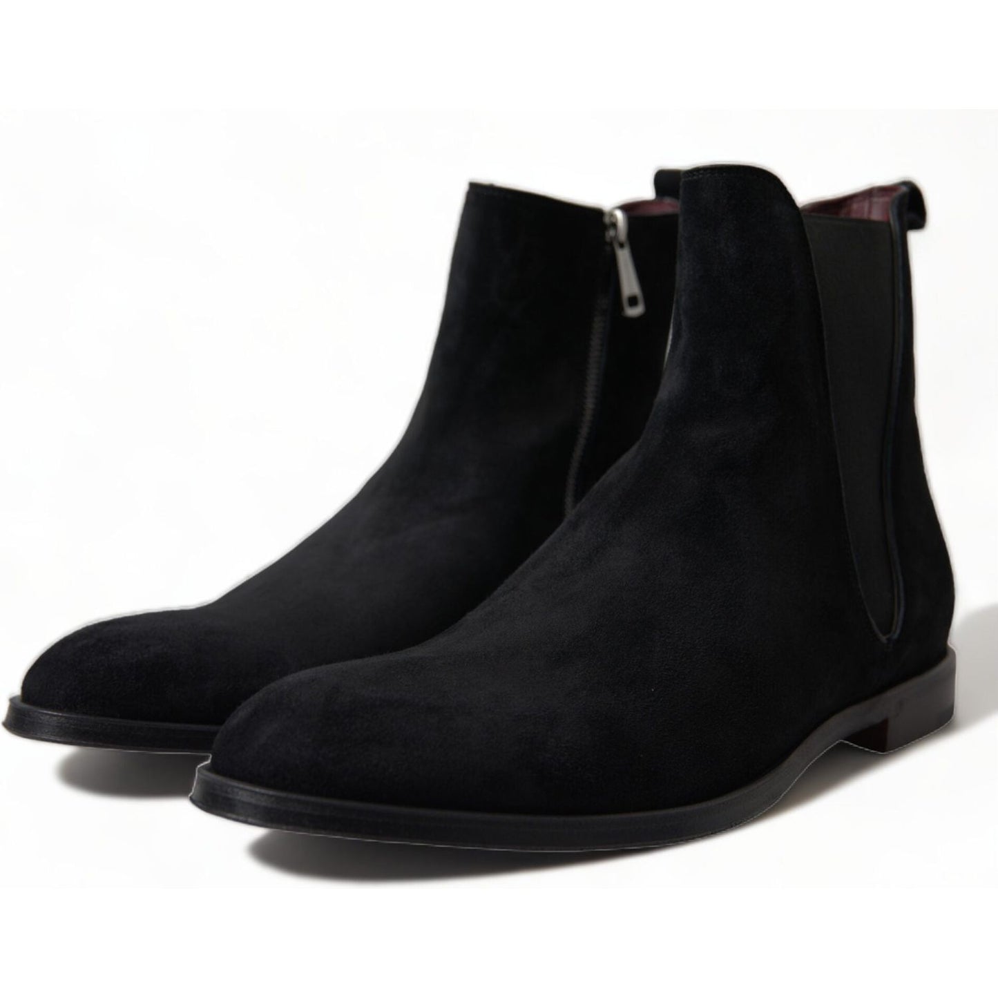 Elegant Black Velvet Mid-Calf Boots