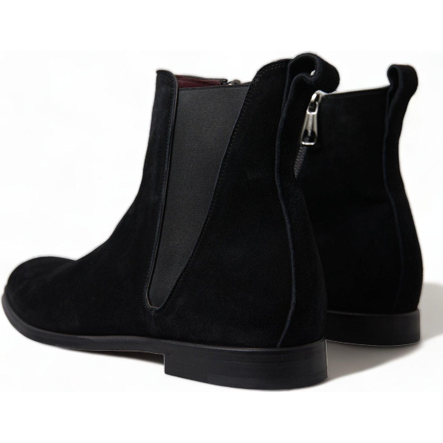 Elegant Black Velvet Mid-Calf Boots