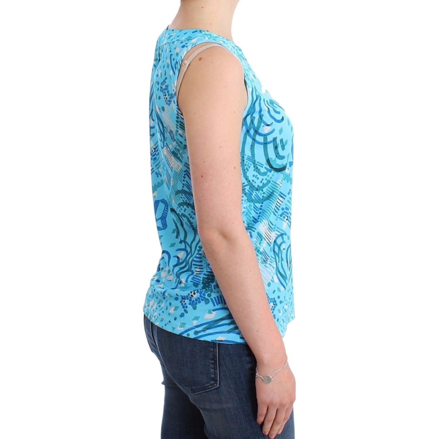 Elegant Sleeveless Silk-Detailed Top