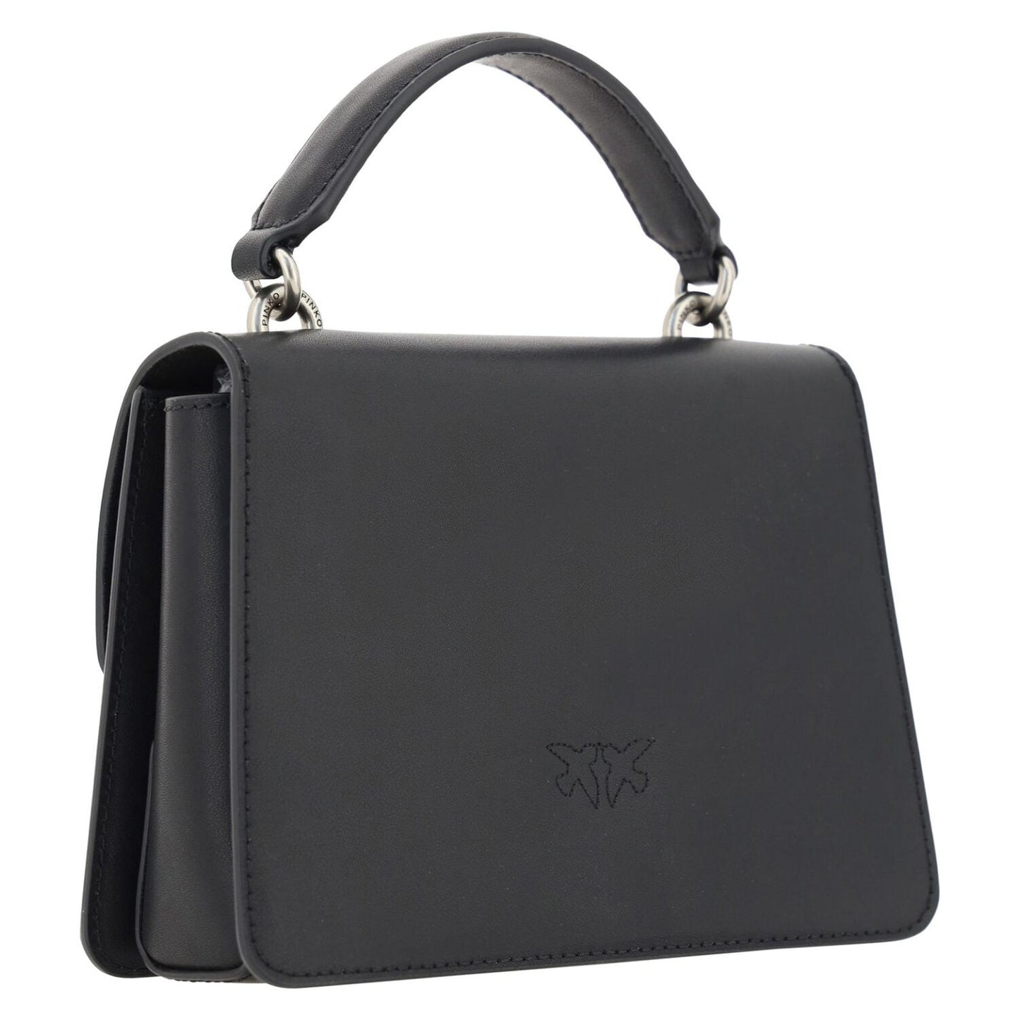 Elegant Black Calfskin Shoulder Handbag