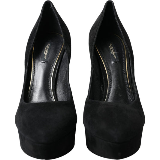 Black Suede Heeled Pumps Sophistication