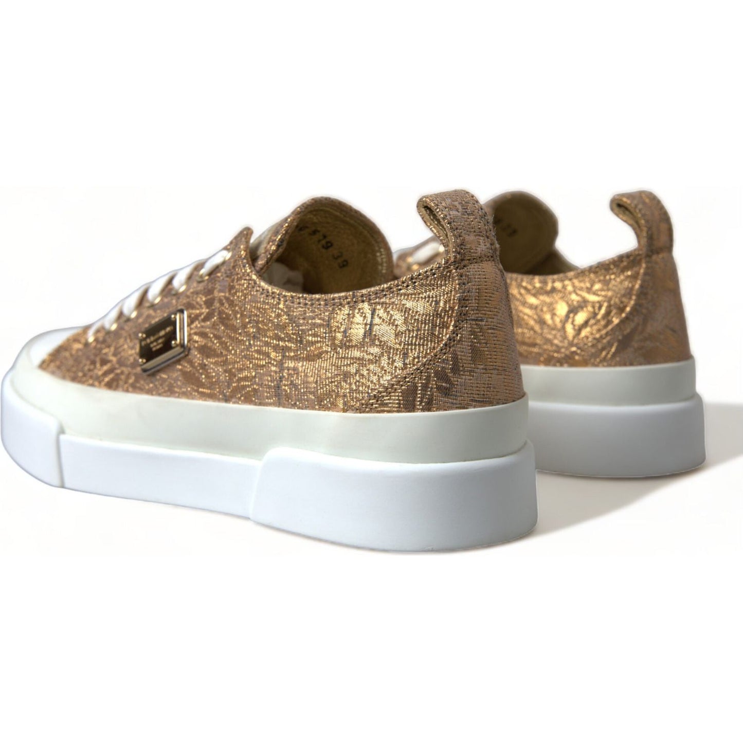 Elegant Gold Low-Top Sneakers - Chic Comfort Footwear