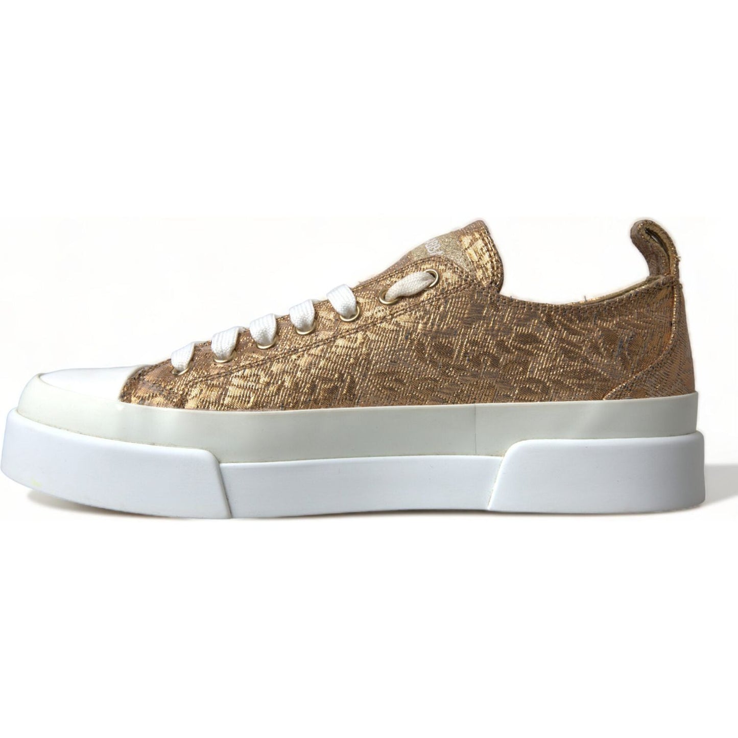 Elegant Gold Low-Top Sneakers - Chic Comfort Footwear