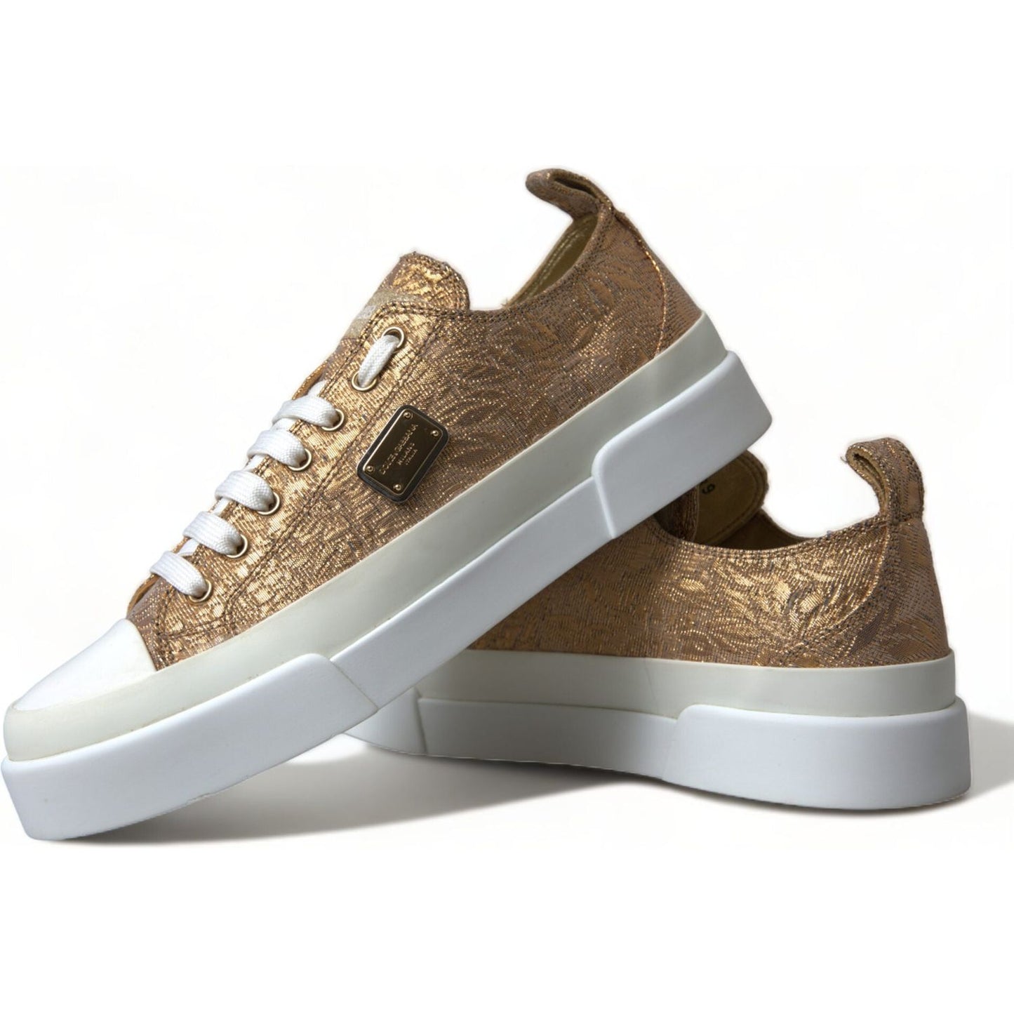 Elegant Gold Low-Top Sneakers - Chic Comfort Footwear