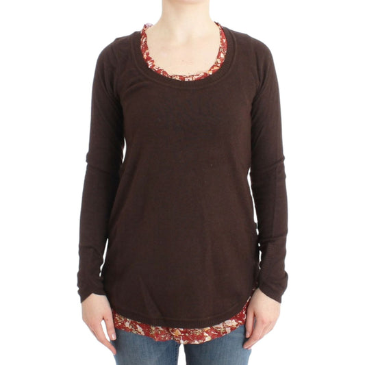 Chic Crewneck Silk-Appliqué Sweater