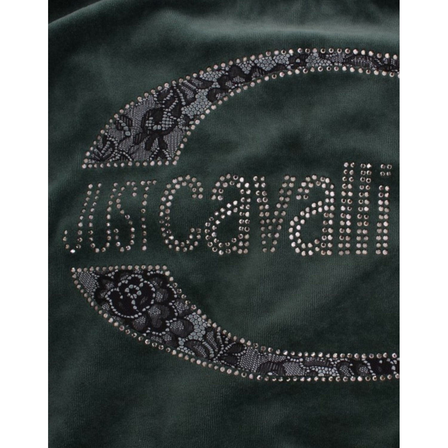 Cavalli Green velvet cotton sweater