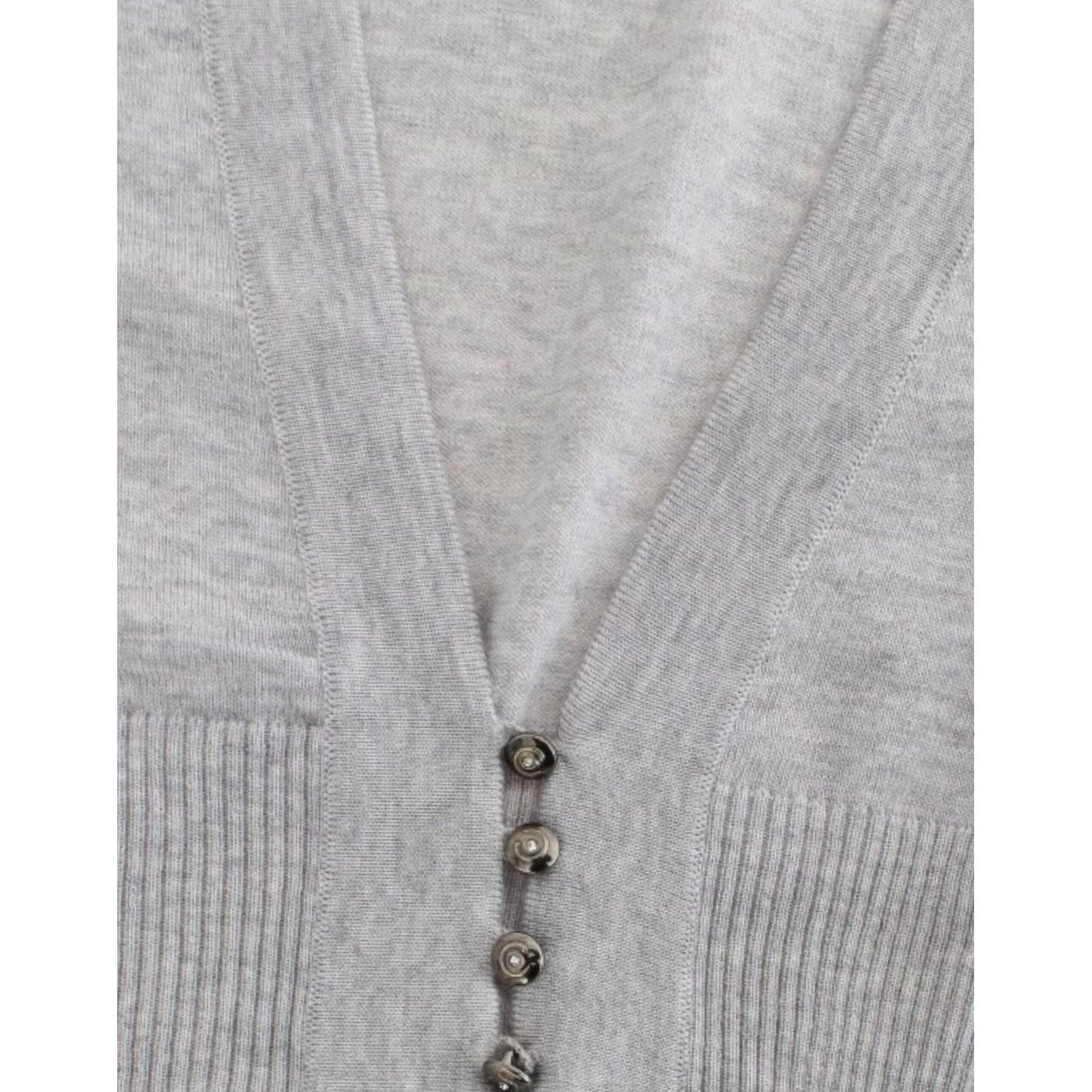 Cropped Virgin Wool Cardigan in Chic Gray