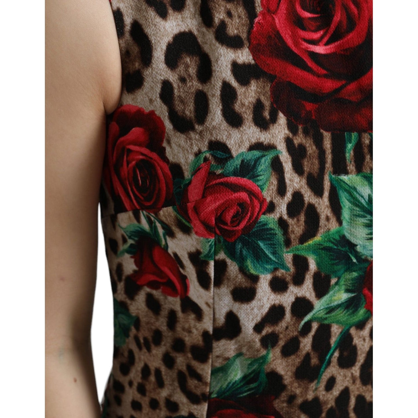 Elegant Leopard Floral A-Line Dress