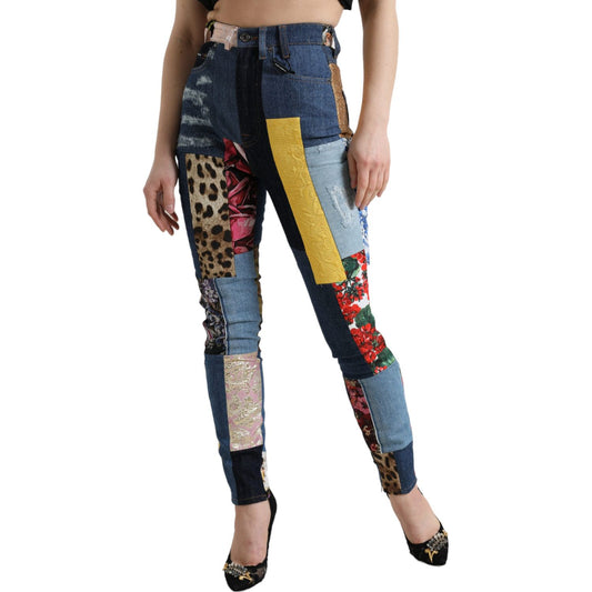 Vibrant Patchwork Skinny Jeans