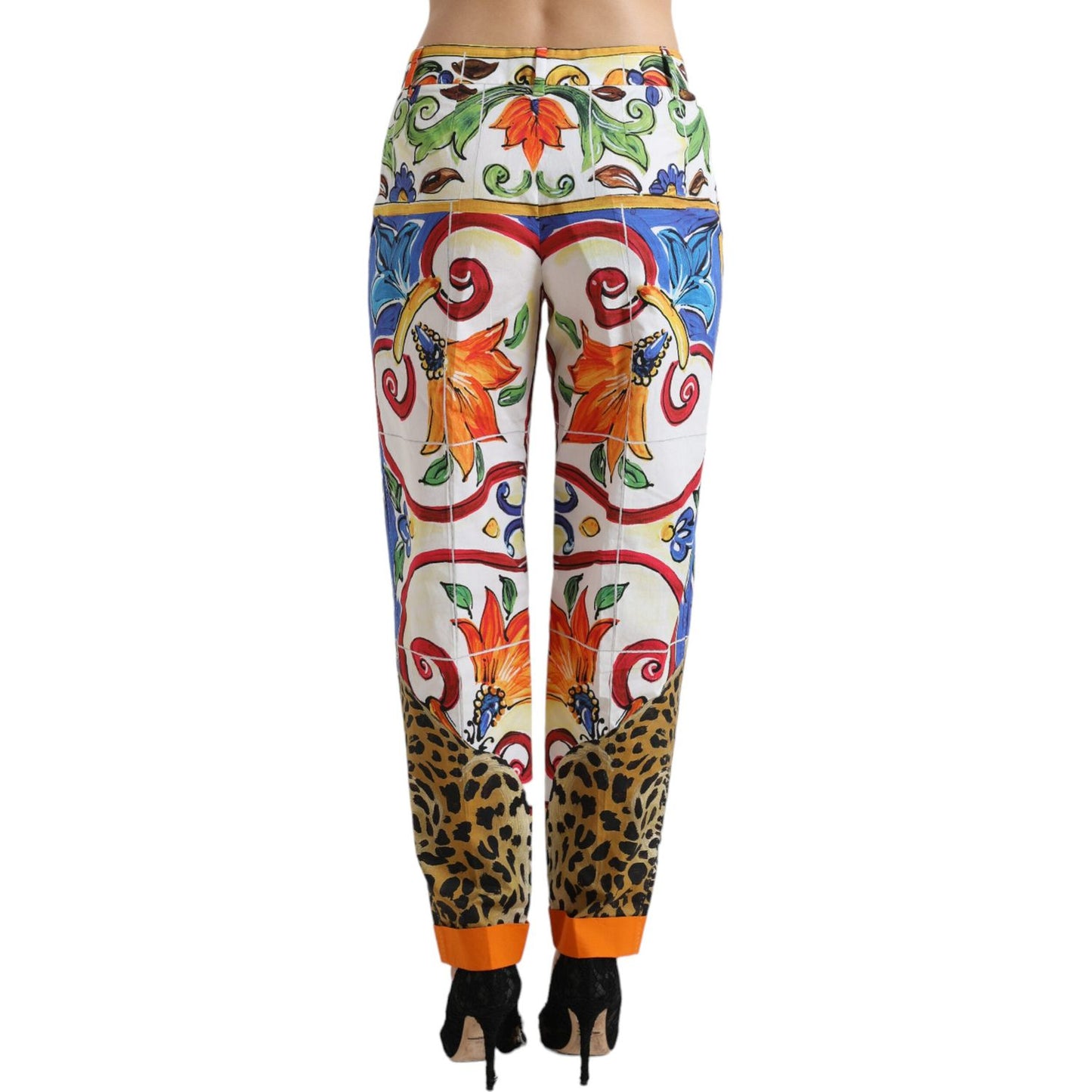 Majolica Print Tapered Cotton Pants