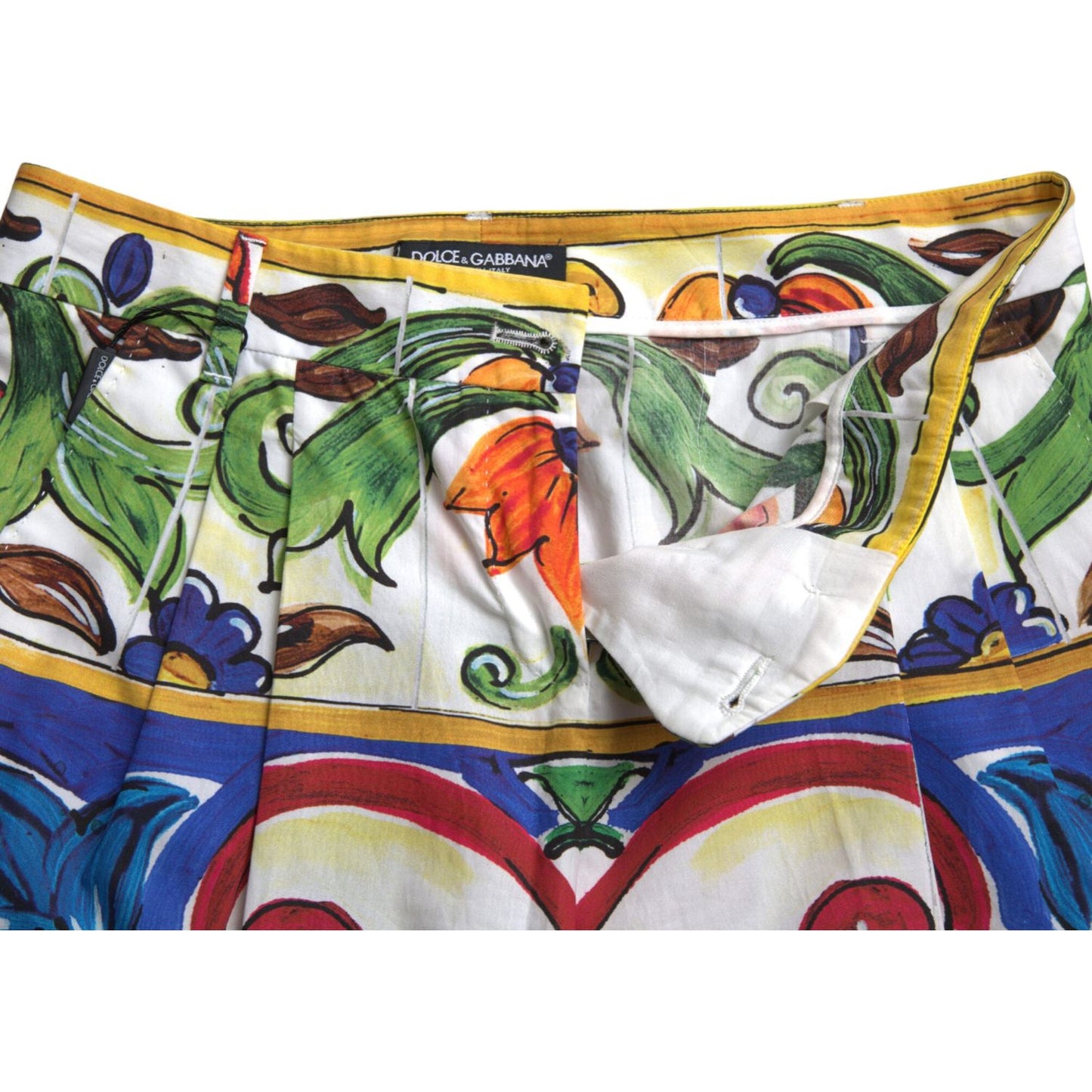 Majolica Print Tapered Cotton Pants