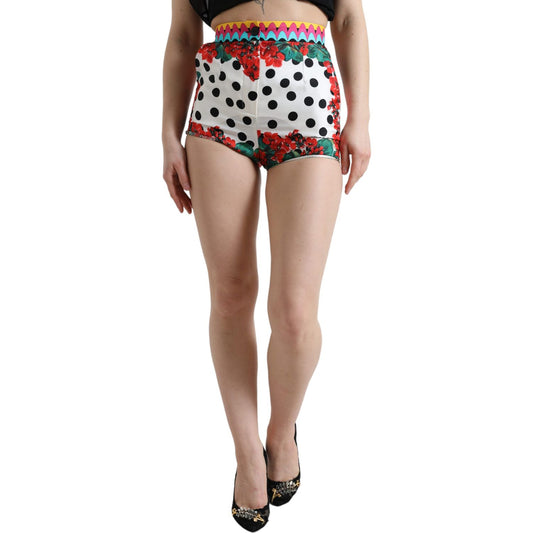 Multicolor Silk High Waist Hot Pants