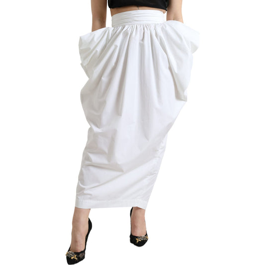 Elegant High Waist Cotton Maxi Skirt