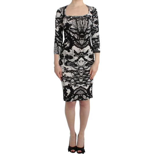 Elegant Printed Jersey Sheath Dress