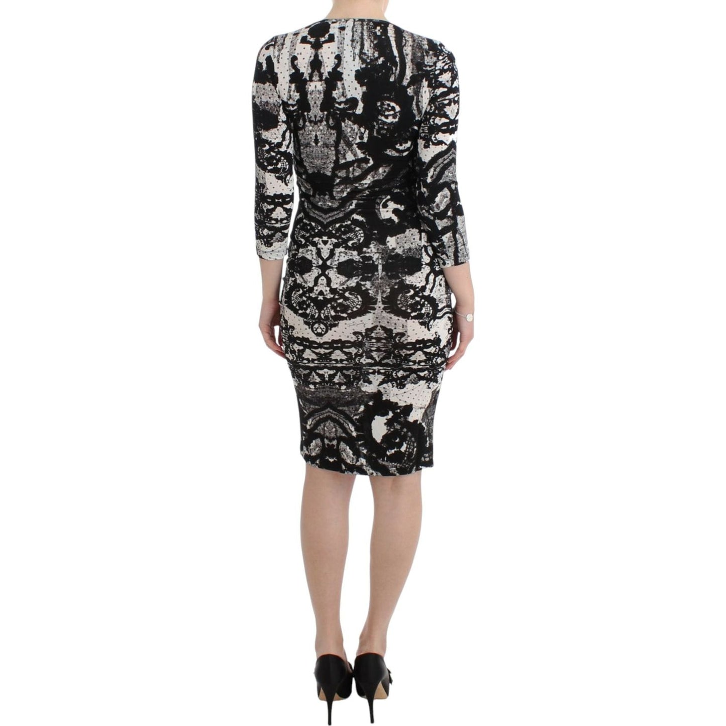 Elegant Printed Jersey Sheath Dress