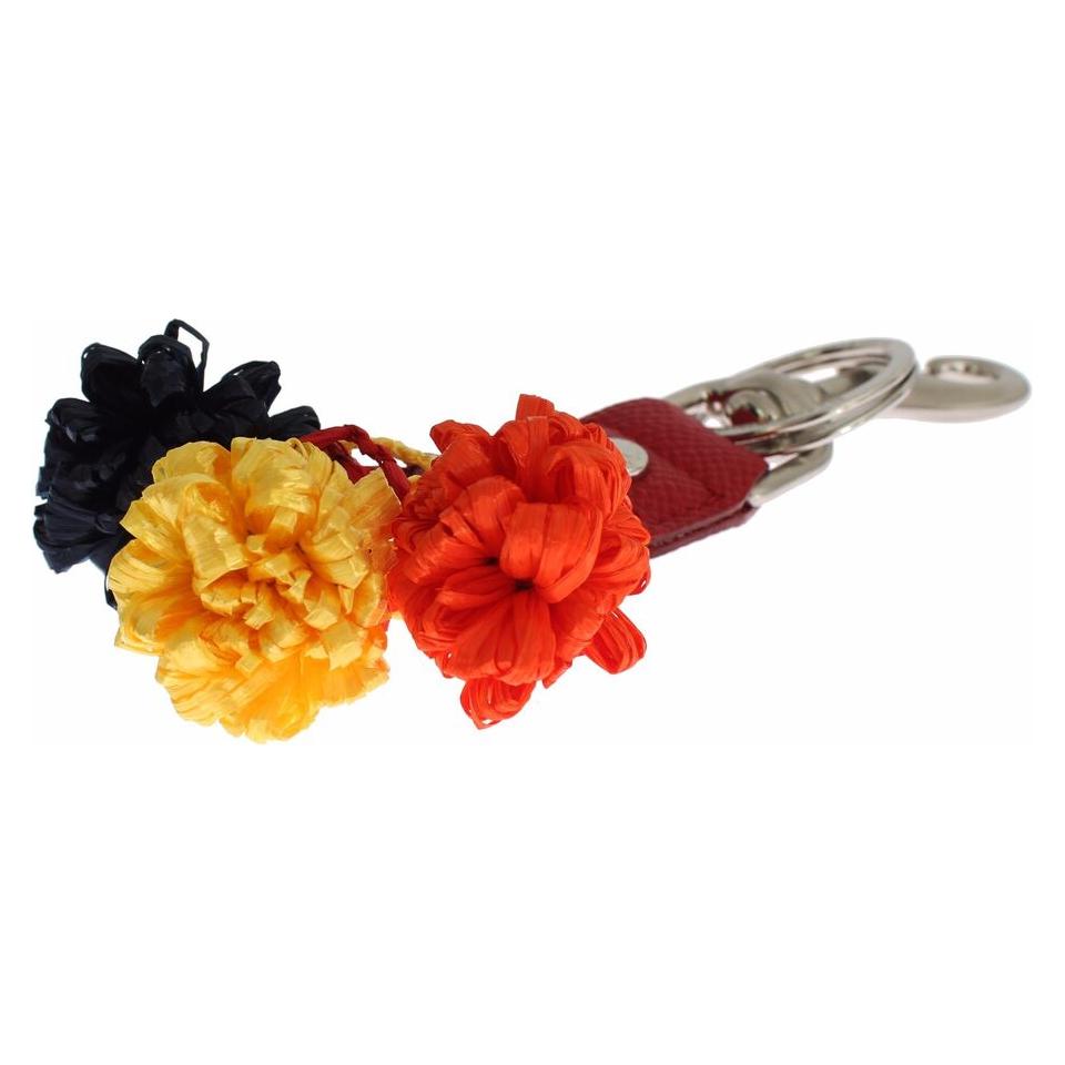 Multicolor Sicily Raffia Leather Keychain