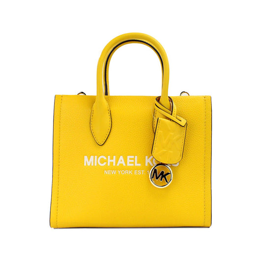 Mirella Small Jasmine Yellow Leather Top Zip Shopper Tote Bag