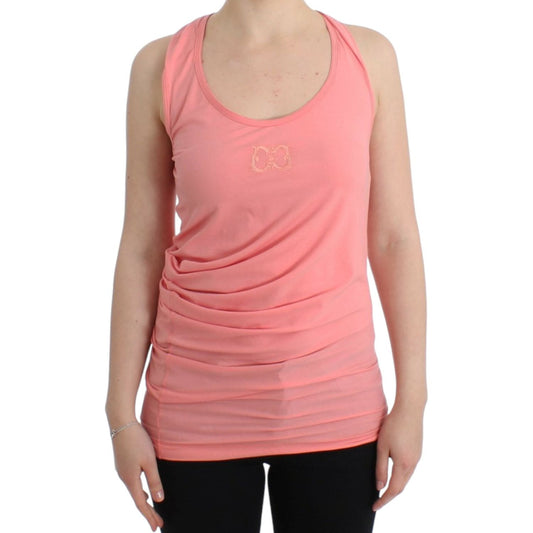 Chic Pink Cotton Blend Tank Top