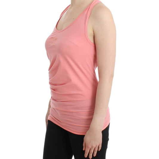 Chic Pink Cotton Blend Tank Top