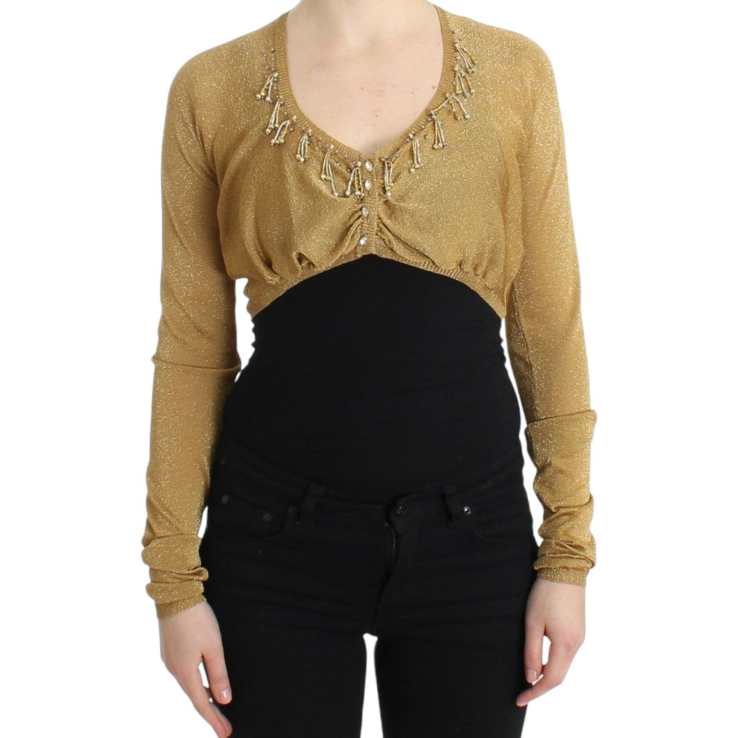 Embellished Gold Shimmer Shrug