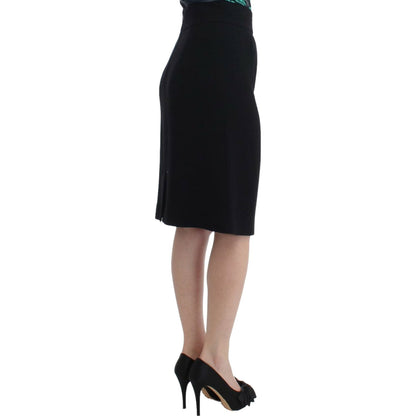 Cavalli Black wool pencil skirt