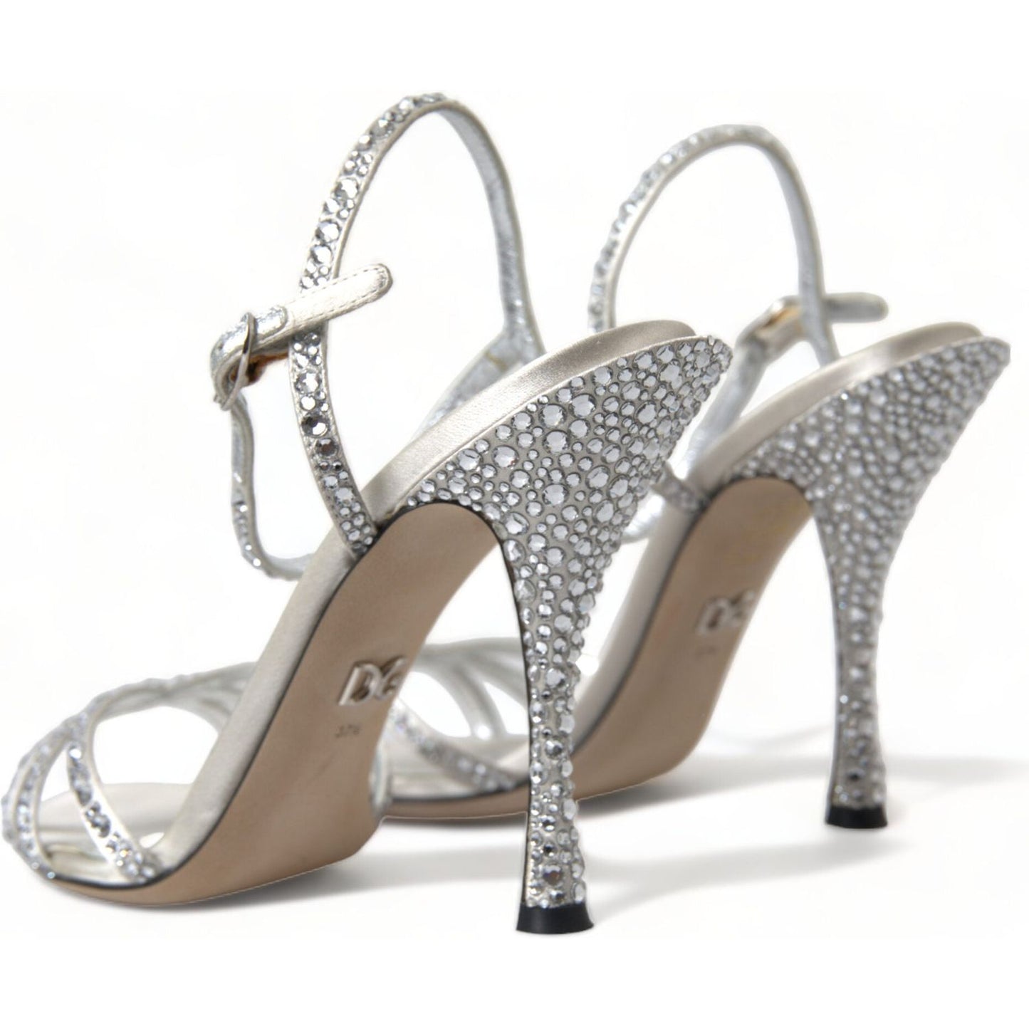 Elegant Crystal Embellished Heels Sandals