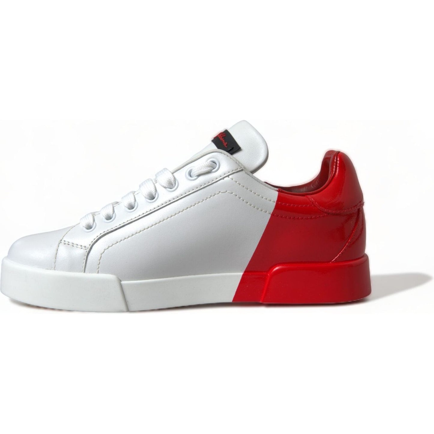 Elegant White Leather Portofino Sneakers