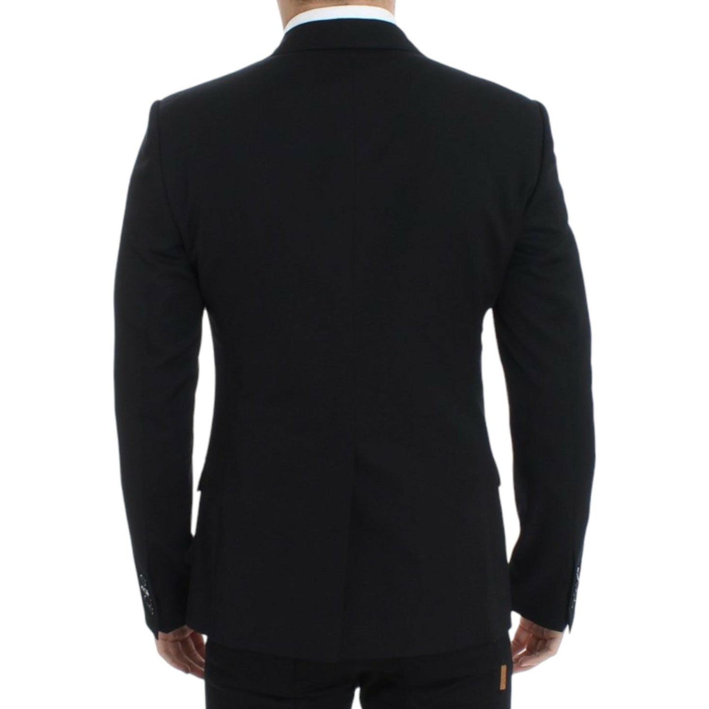 Elegant Slim Fit Black Wool Blazer